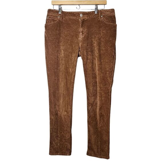 J. Jill Corduroy Pants Brown Womens 14 Straight Leg‎ Mid Rise Stretch Comfort - Picture 1 of 7
